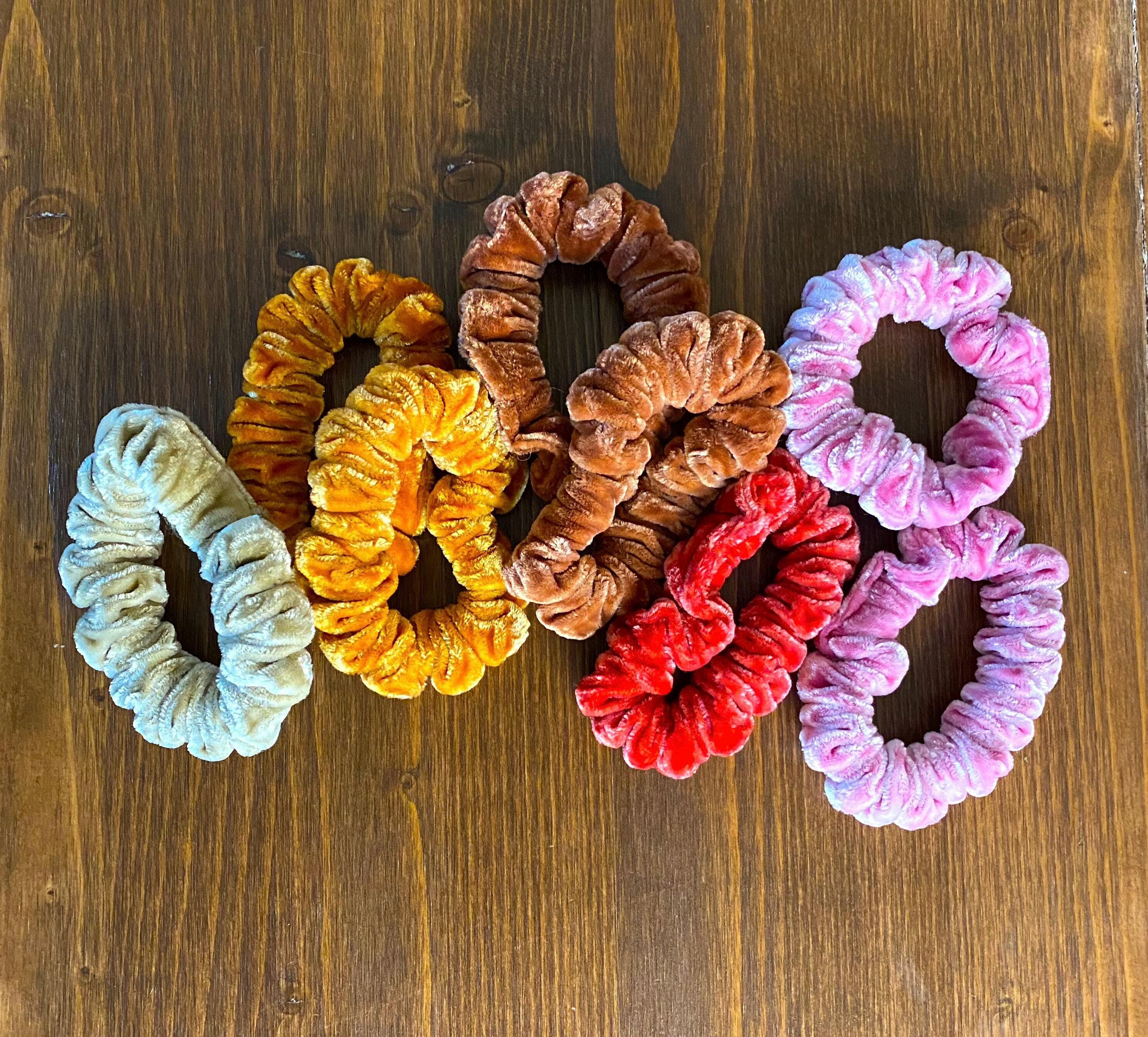 Small Velvet Scrunchie | Hand-Dyed Mulberry Silk | Naturally Dyed | Plant Dye