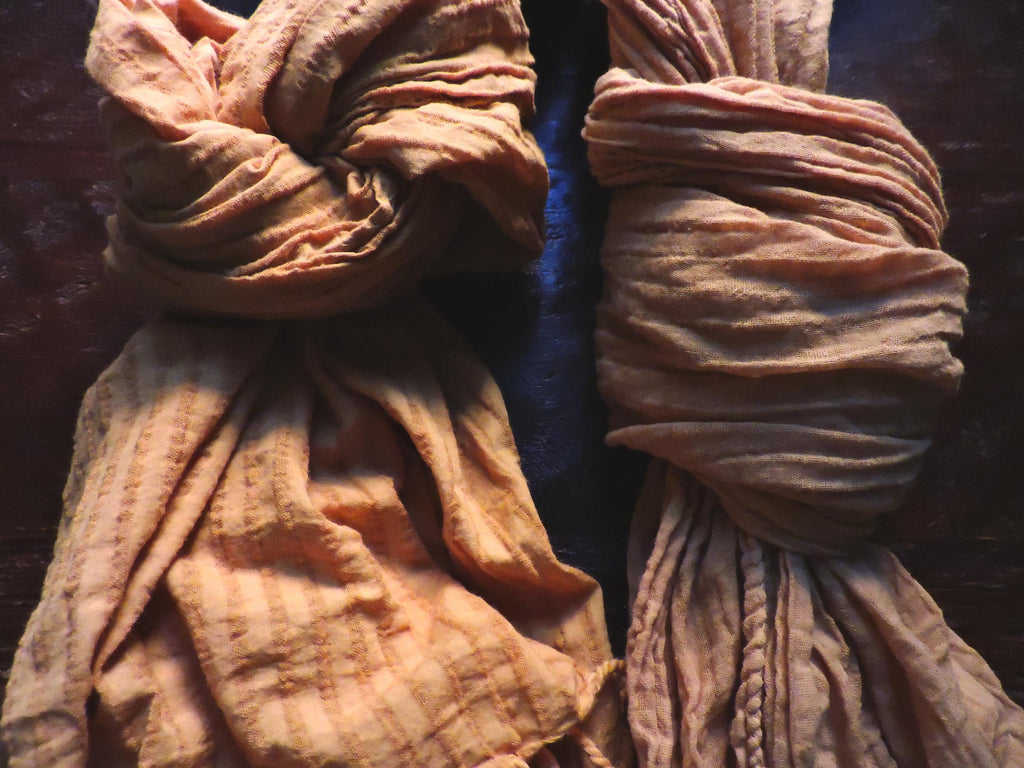 Striped Scarf | Natural Dye | Organic Cotton | Golden Hour Dye