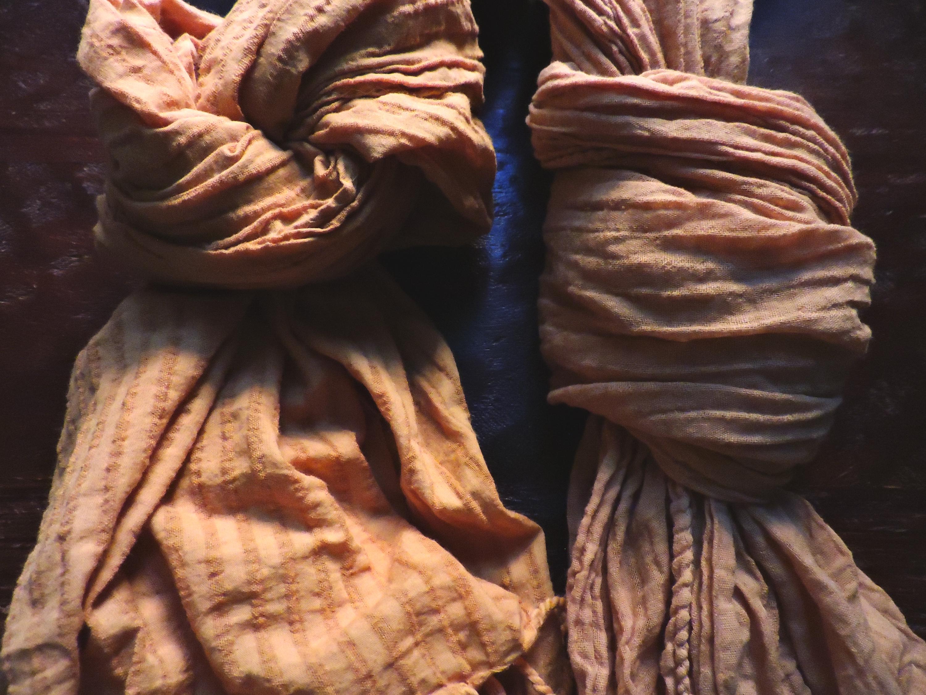 Striped Scarf | Natural Dye | Organic Cotton | Golden Hour Dye