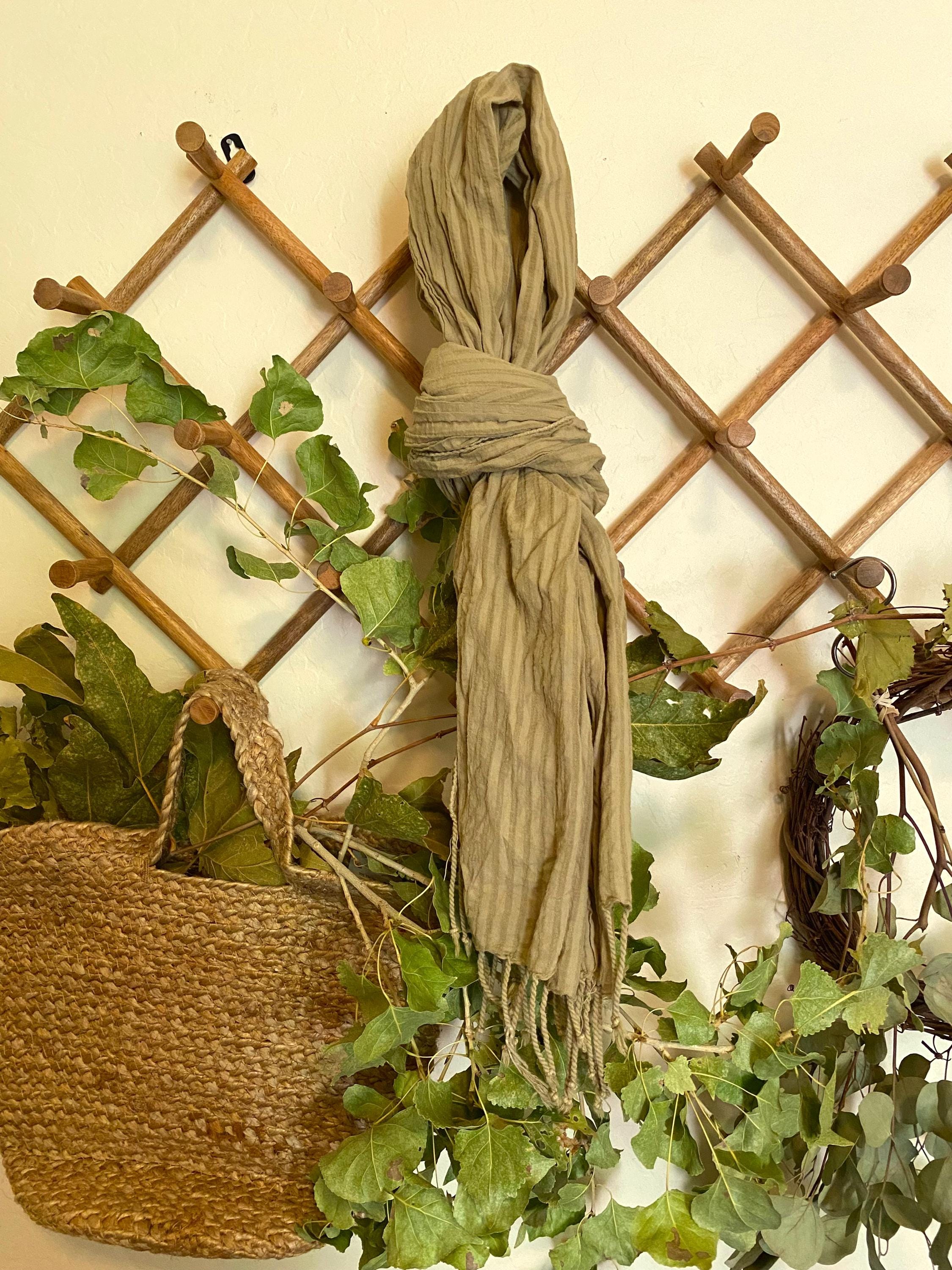 Striped Scarf | Natural Dye | Organic Cotton | Golden Hour Dye