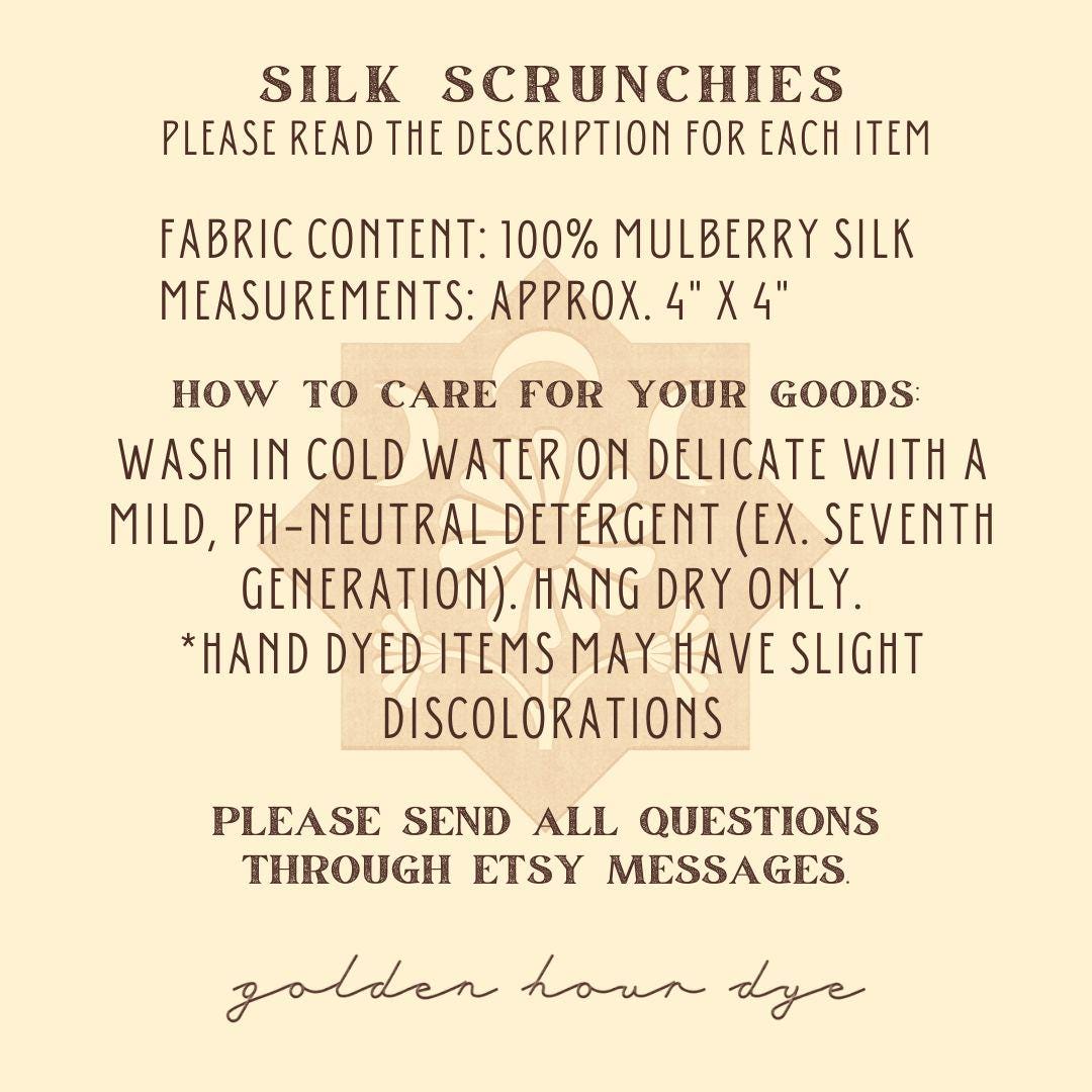 Silk Scrunchie | Hand-Dyed 100% Silk | Natural Dye |