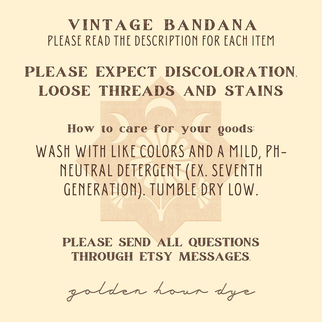 Vintage Hand-Dyed Bandana | Natural Dye | Wild Rag