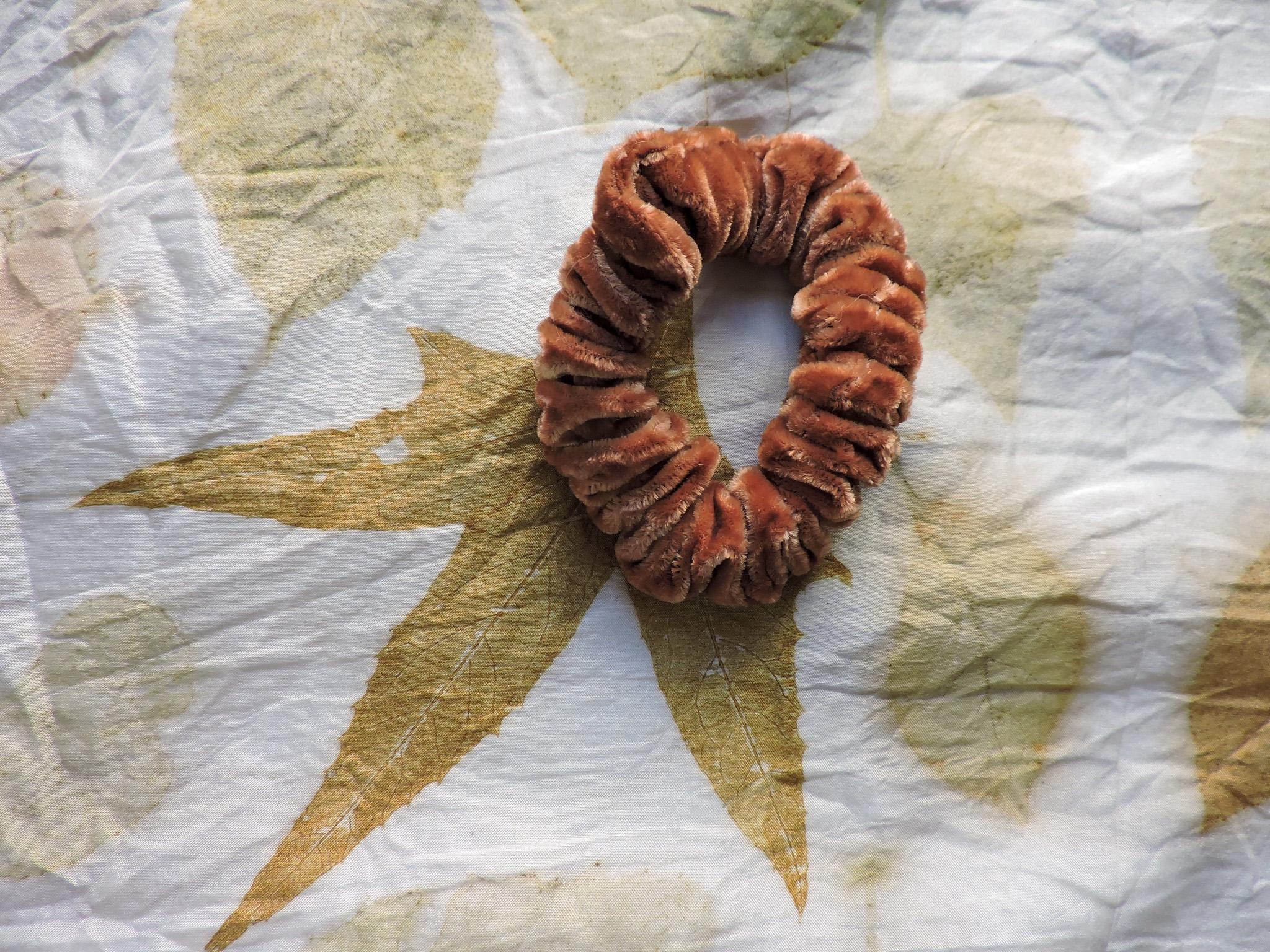 Small Velvet Scrunchie | Hand-Dyed Mulberry Silk | Naturally Dyed | Plant Dye