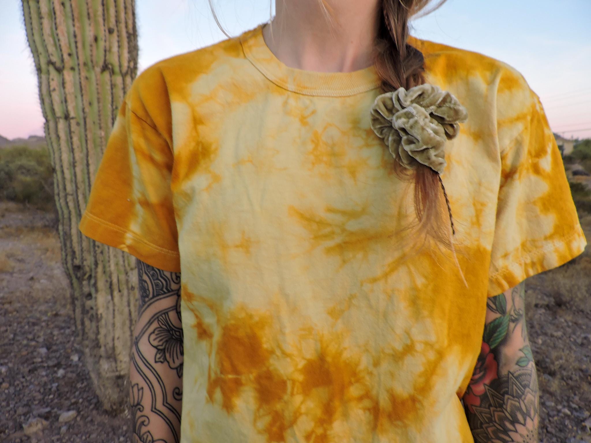 Tie-Dye Tee | Natural Dye with Osage | Plant Dye | USA Grown Organic Cotton | Unisex T-shirt