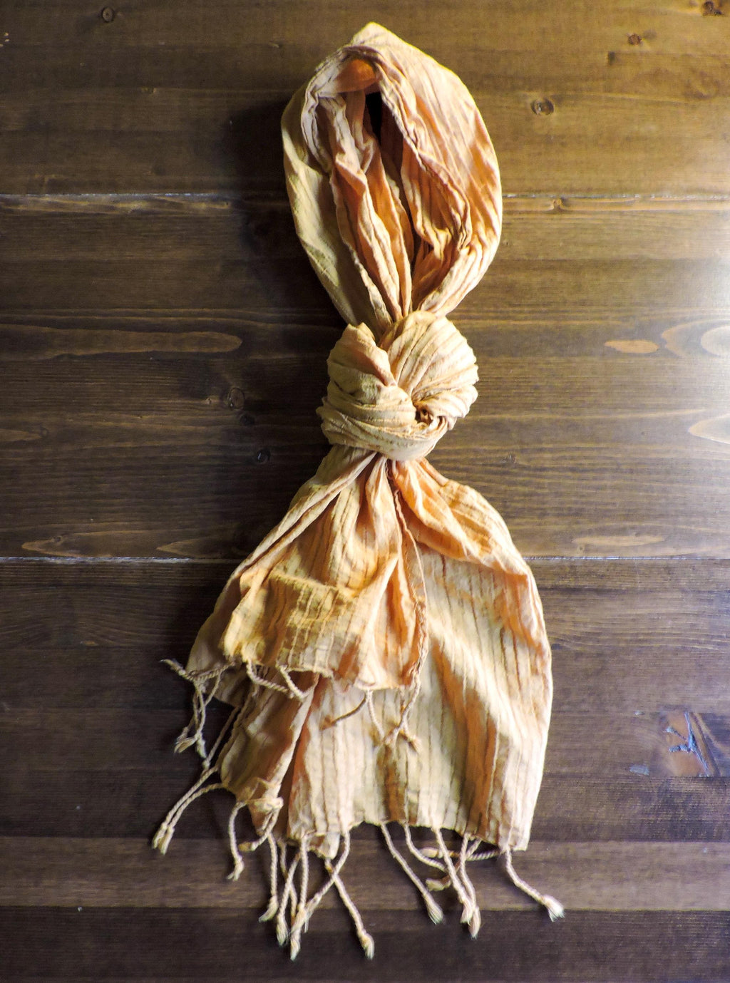 Striped Scarf | Natural Dye | Organic Cotton | Golden Hour Dye