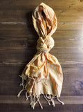 Striped Scarf | Natural Dye | Organic Cotton | Golden Hour Dye