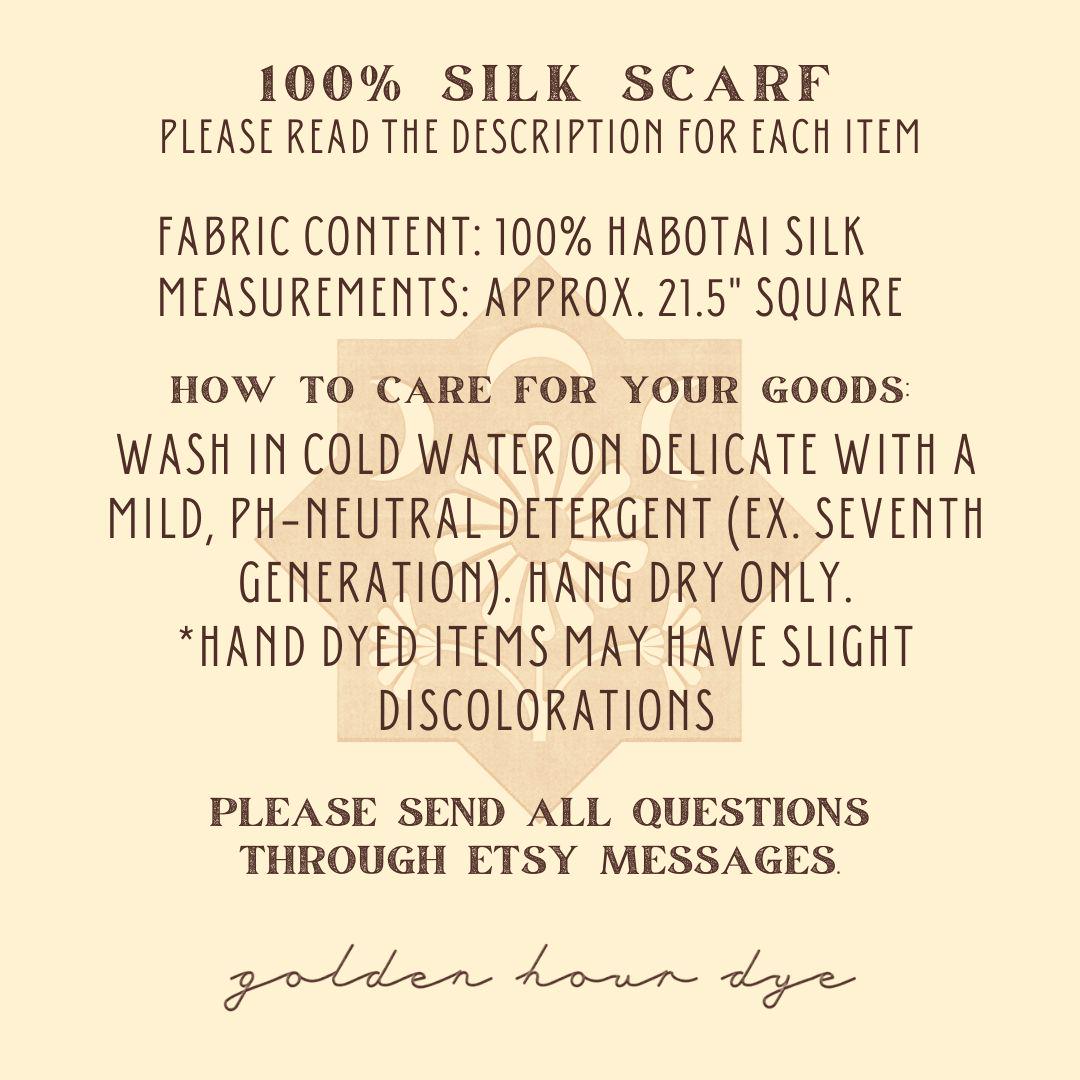 Eco Printed Silk Scarf | Natural Dye | Hand Dyed | Wild Rag