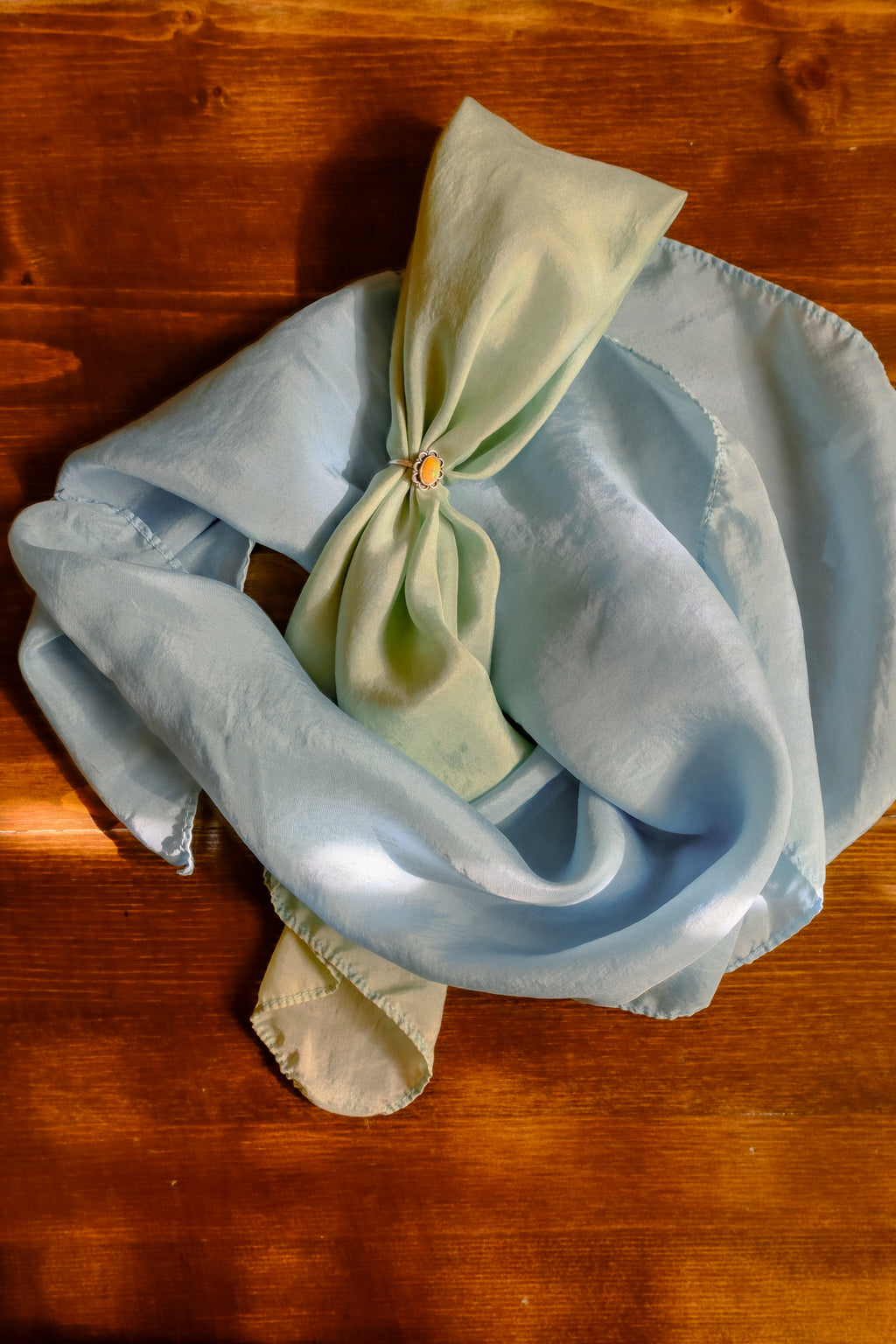 Sky Blue Silk Scarf