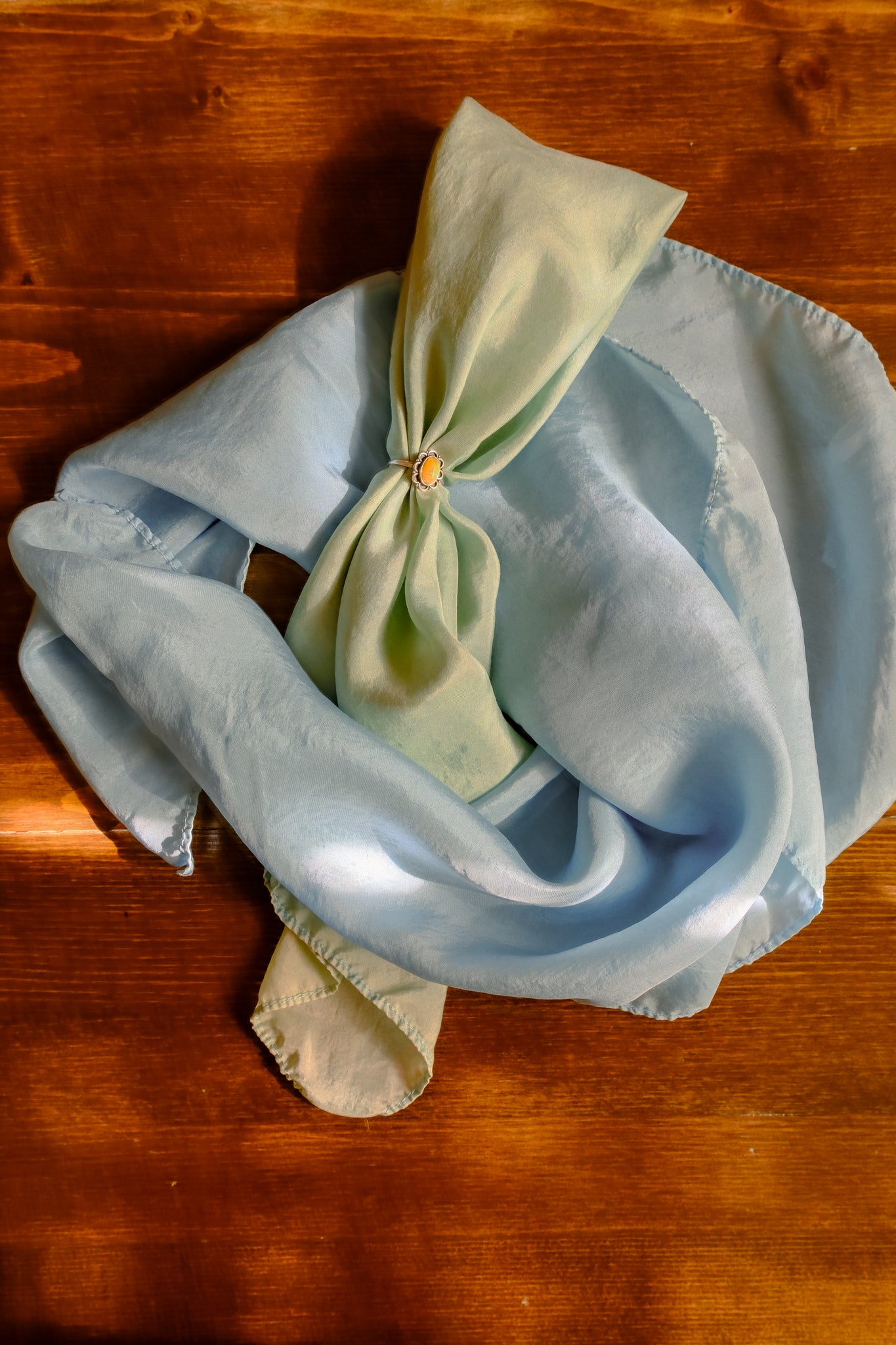 Sky Blue Silk Scarf