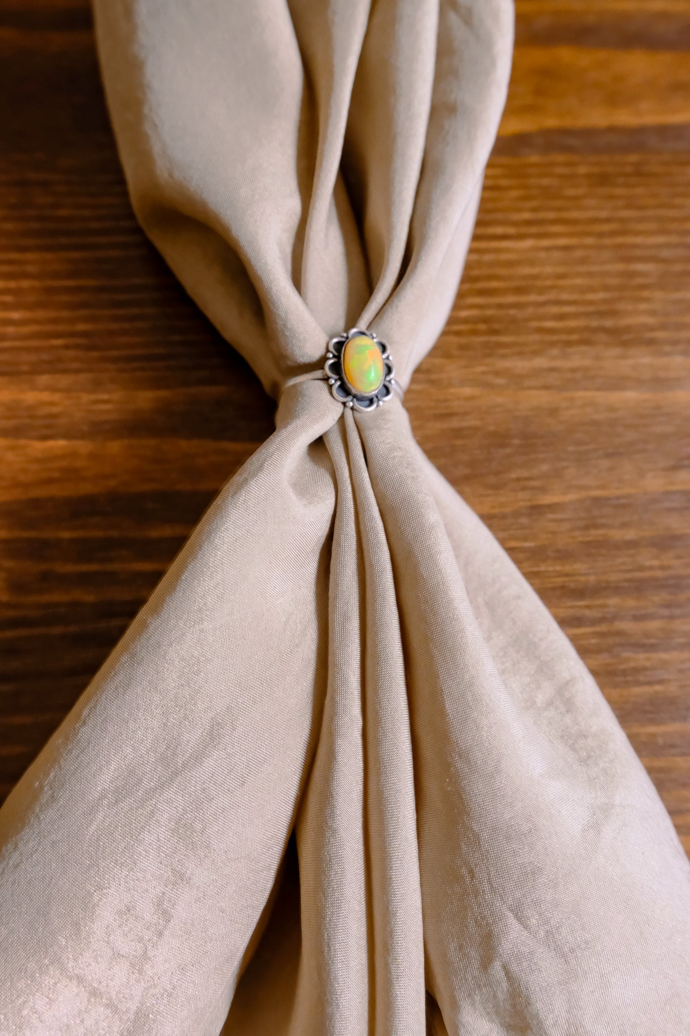 Taupe Silk Scarf