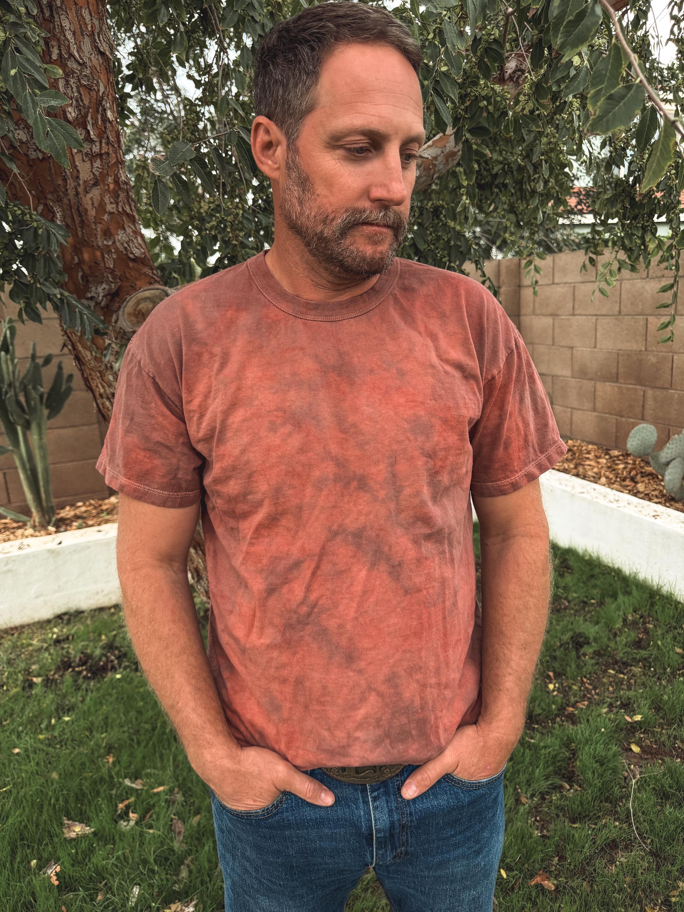 Tie-Dye Tee | Natural Dye with Madder & Walnut | Unisex | USA Grown Organic Cotton