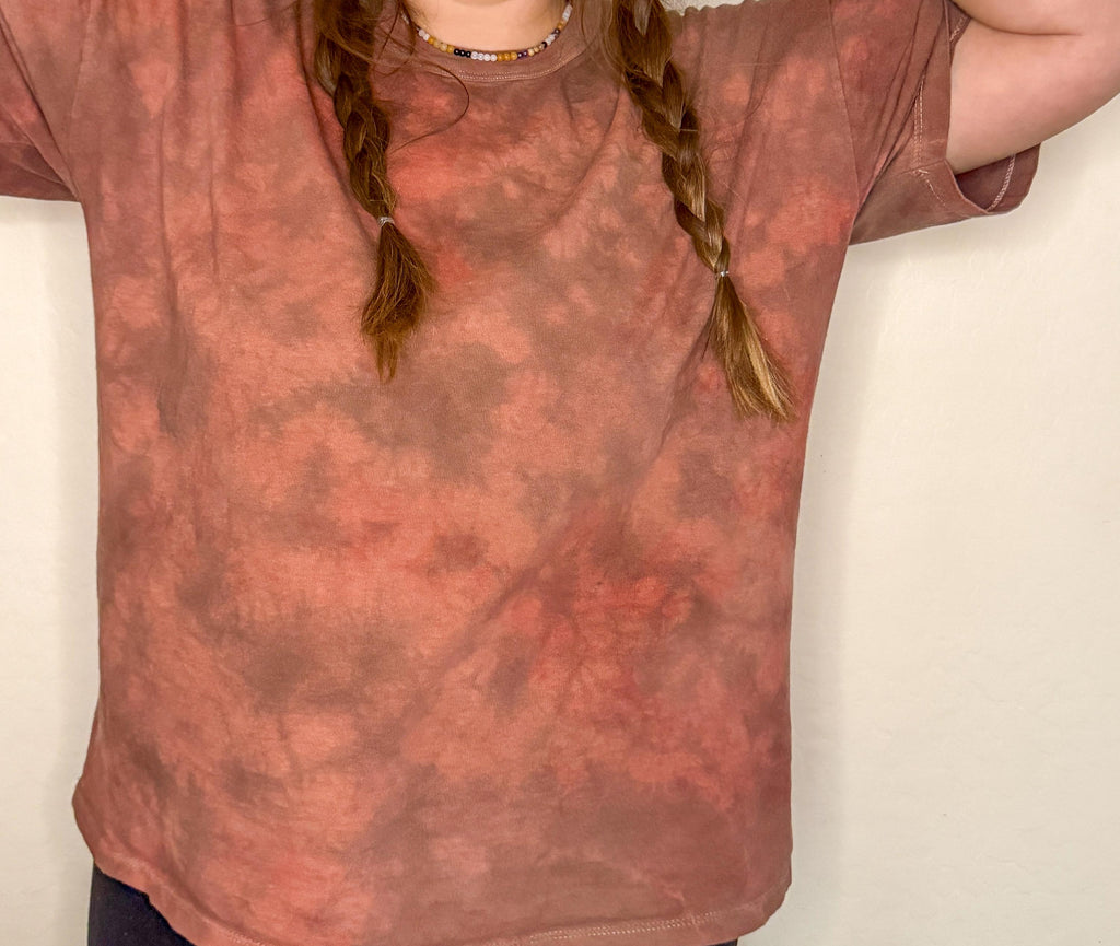 Tie-Dye Tee | Natural Dye with Madder & Walnut | Unisex | USA Grown Organic Cotton