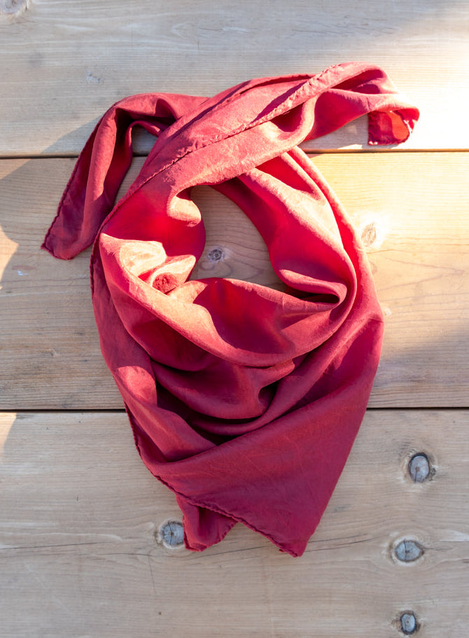 red silk bandana